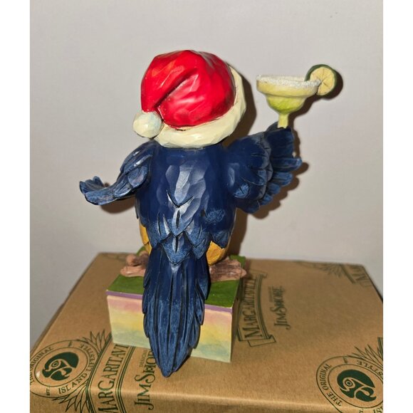 Jim Shore Margaritaville Parrot Figurine "Its 5 OClock Somewhere" With Santa Hat - Picture 4 of 8